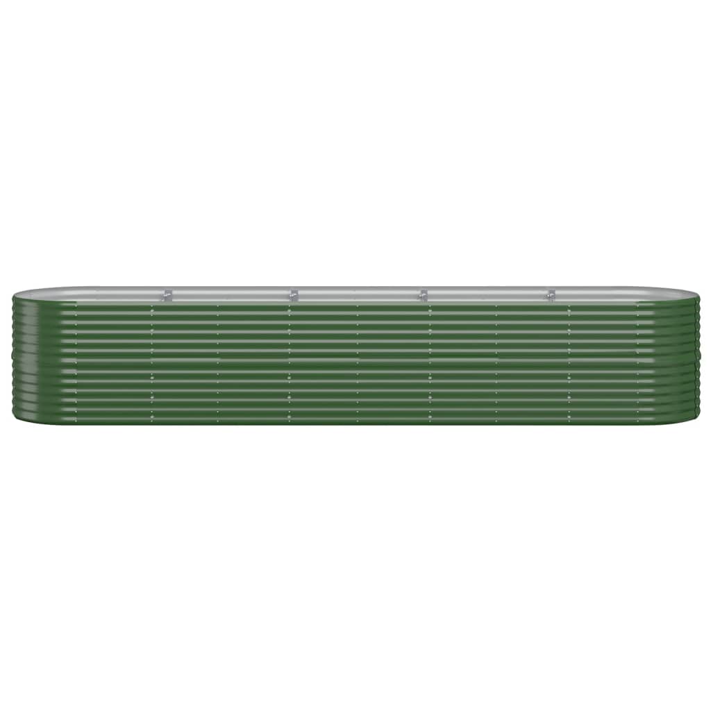 Garden Raised Bed Galvanised Steel 368x80x68 cm Green