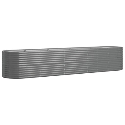 Garden Raised Bed Galvanised Steel 368x80x68 cm Grey