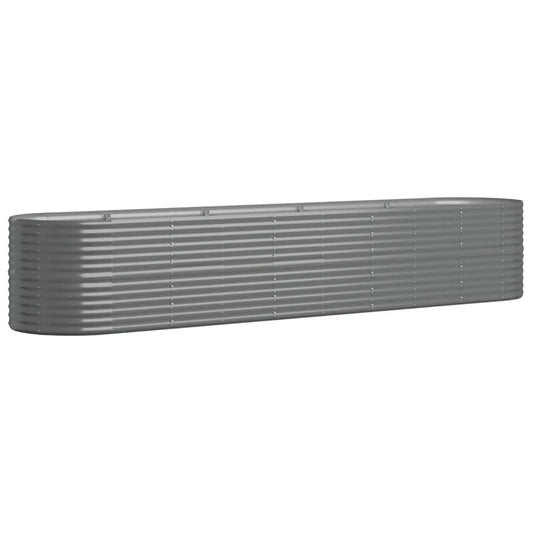 Garden Raised Bed Galvanised Steel 368x80x68 cm Grey
