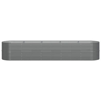 Garden Raised Bed Galvanised Steel 368x80x68 cm Grey