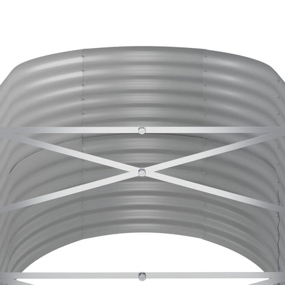 Garden Raised Bed Galvanised Steel 368x80x68 cm Grey