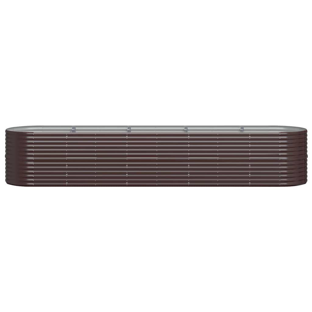 Garden Raised Bed Galvanised Steel 368x80x68 cm Brown