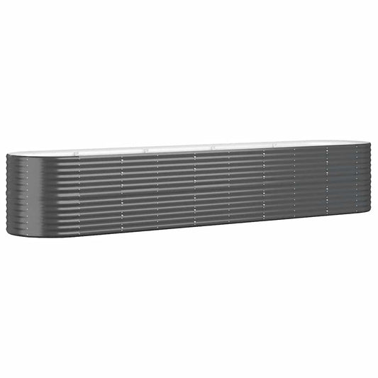 Garden Raised Bed Galvanised Steel 368x80x68 cm Anthracite