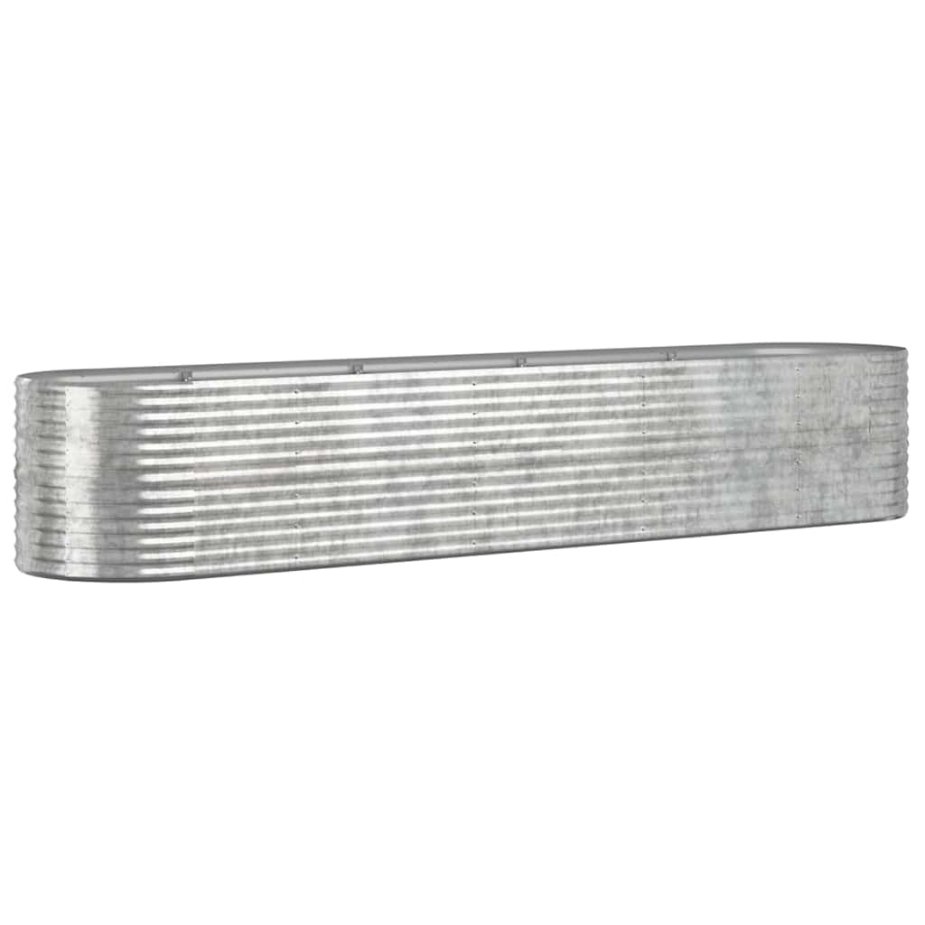 Garden Raised Bed Galvanised Steel 368x80x68 cm Silver