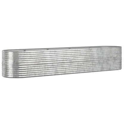 Garden Raised Bed Galvanised Steel 368x80x68 cm Silver