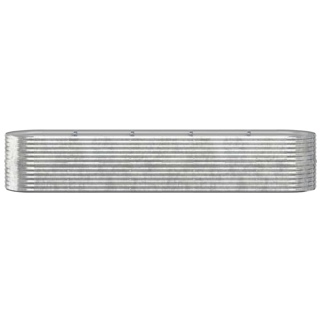 Garden Raised Bed Galvanised Steel 368x80x68 cm Silver