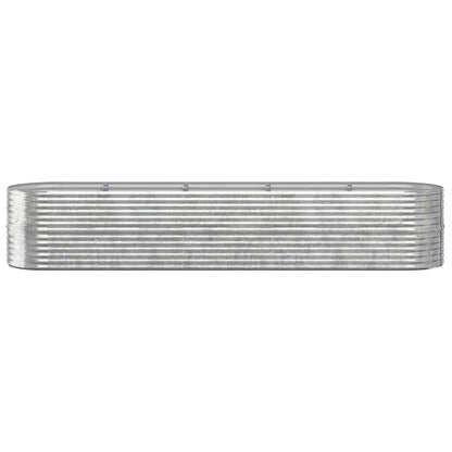 Garden Raised Bed Galvanised Steel 368x80x68 cm Silver