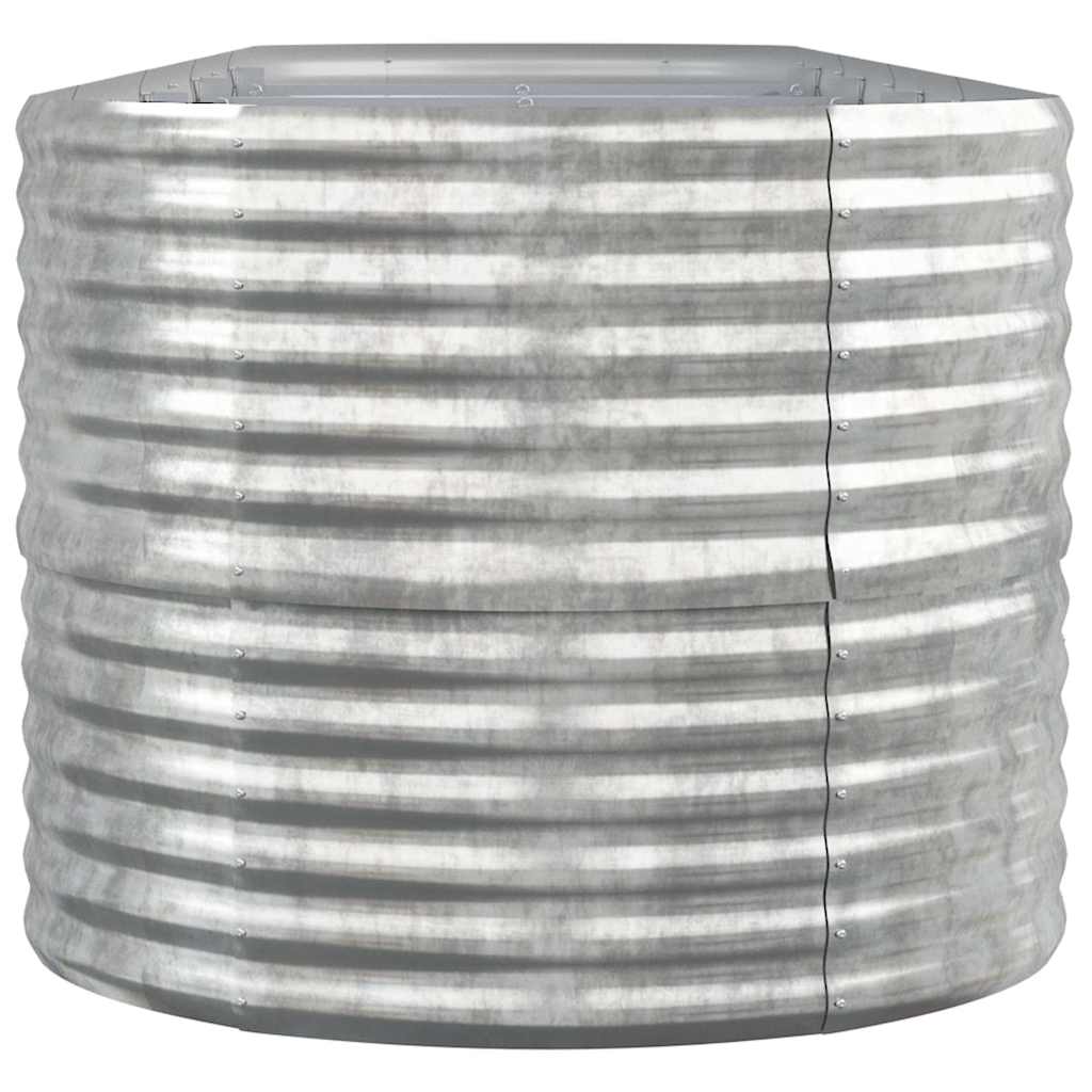 Garden Raised Bed Galvanised Steel 368x80x68 cm Silver