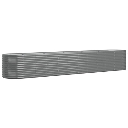 Garden Raised Bed Galvanised Steel 440x80x68 cm Grey
