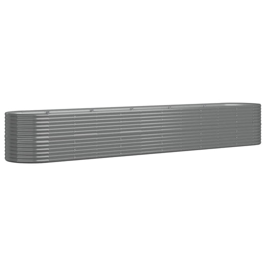Garden Raised Bed Galvanised Steel 440x80x68 cm Grey