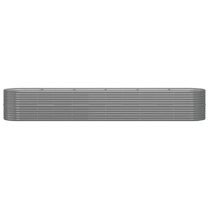 Garden Raised Bed Galvanised Steel 440x80x68 cm Grey