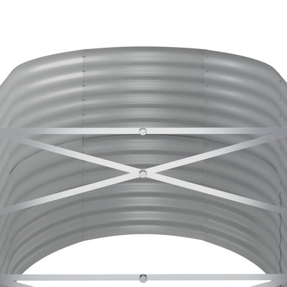Garden Raised Bed Galvanised Steel 440x80x68 cm Grey