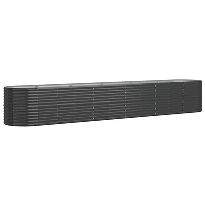 Garden Raised Bed Galvanised Steel 440x80x68 cm Anthracite