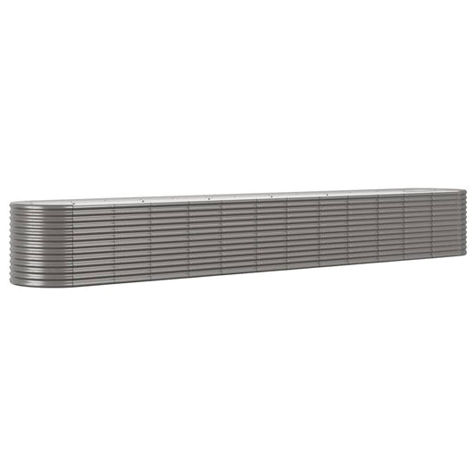 Garden Raised Bed Powder-coated Steel 512x80x68 cm Grey