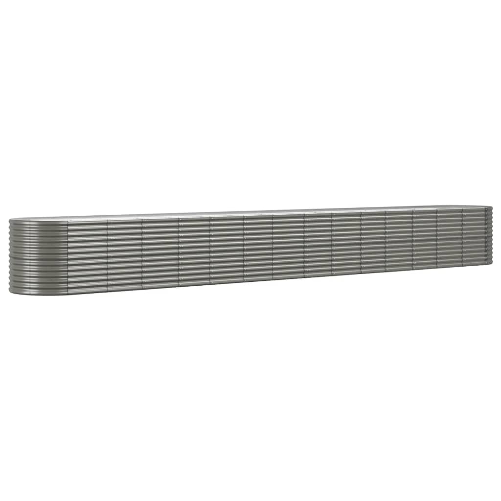 Garden Raised Bed Powder-coated Steel 620x80x68 cm Grey