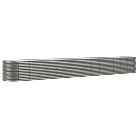 Garden Raised Bed Powder-coated Steel 620x80x68 cm Grey
