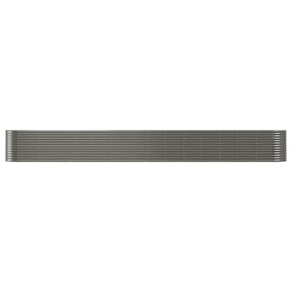 Garden Raised Bed Powder-coated Steel 620x80x68 cm Grey