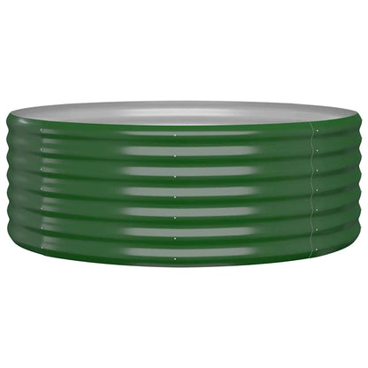 Garden Raised Bed Galvanised Steel 100x100x36 cm Green
