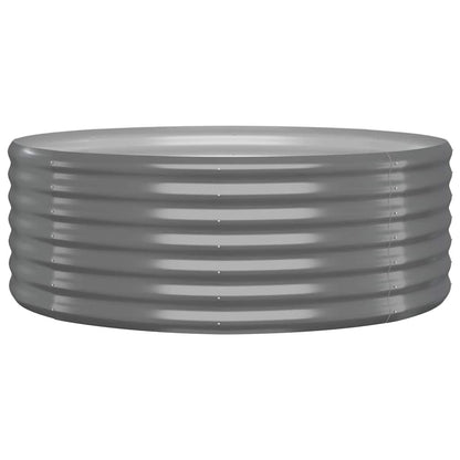 Garden Raised Bed Galvanised Steel 100x100x36 cm Grey