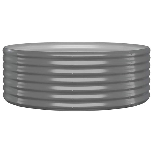 Garden Raised Bed Galvanised Steel 100x100x36 cm Grey