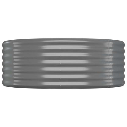 Garden Raised Bed Galvanised Steel 100x100x36 cm Grey