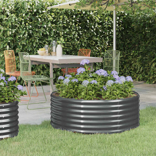 Garden Raised Bed | Anthracite | Powder-coated steel | 100 cm diameter