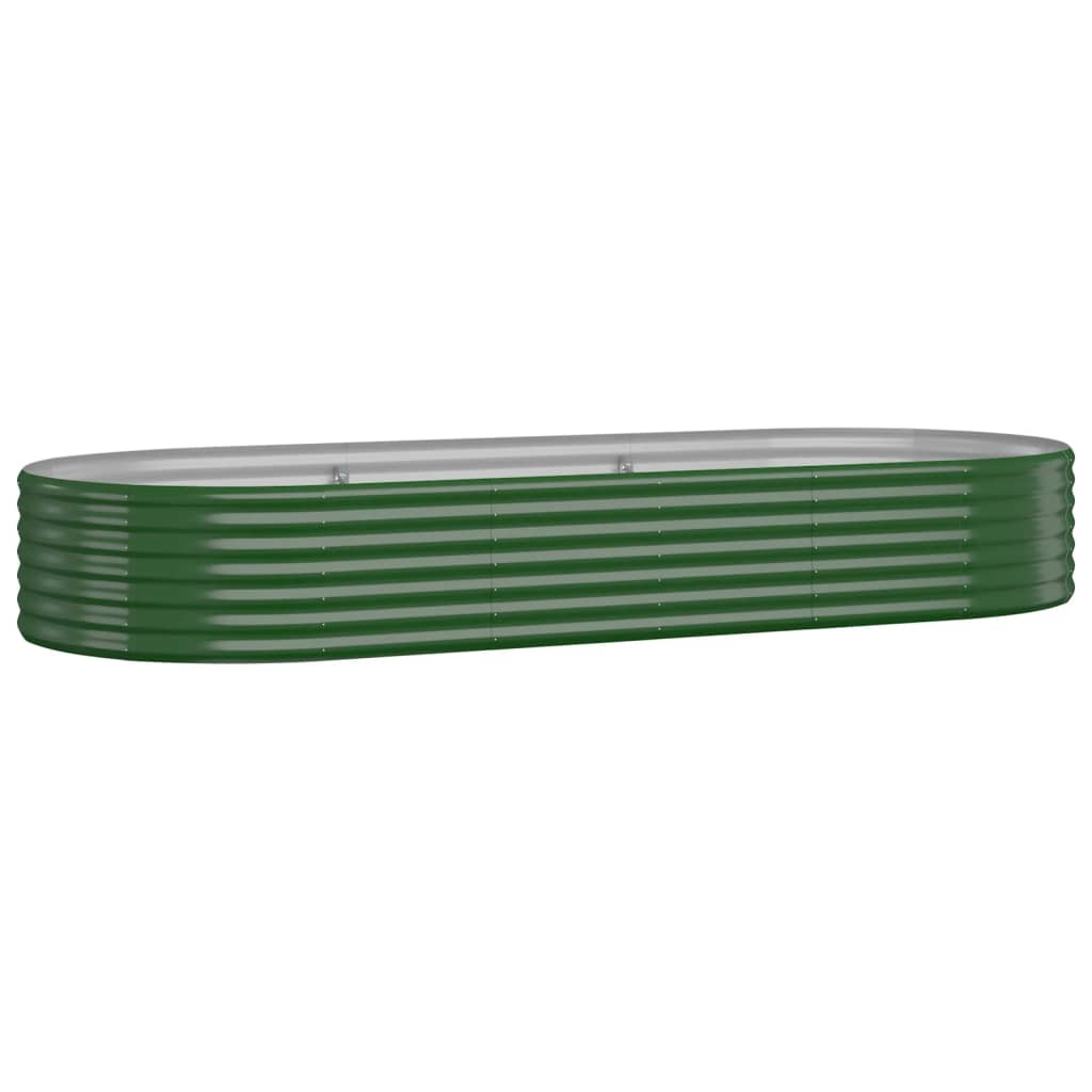 Garden Raised Bed Galvanised Steel 249x100x36 cm Green