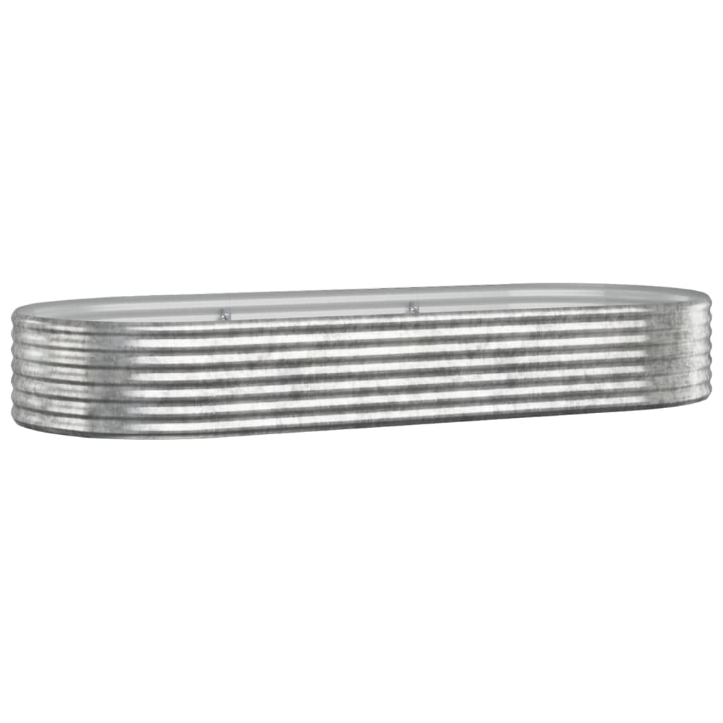 Garden Raised Bed Galvanised Steel 249x100x36 cm Silver