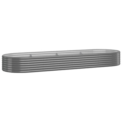 Garden Raised Bed Galvanised Steel 322x100x36 cm Grey
