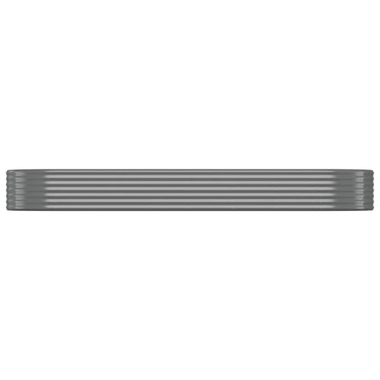 Garden Raised Bed Galvanised Steel 322x100x36 cm Grey