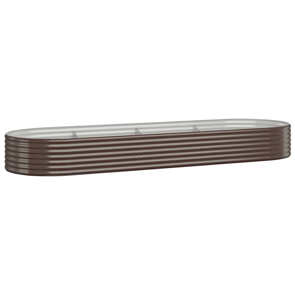 Garden Raised Bed Galvanised Steel 322x100x36 cm Brown