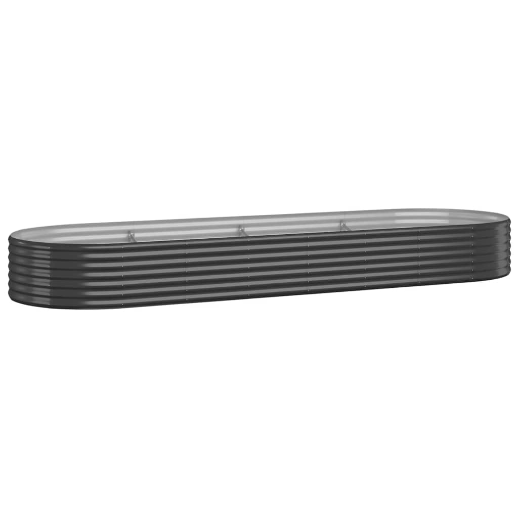 Garden Raised Bed Galvanised Steel 322x100x36 cm Anthracite