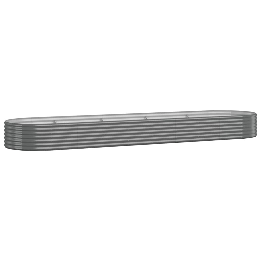 Garden Raised Bed Galvanised Steel 396x100x36 cm Grey