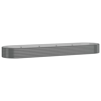 Garden Raised Bed Galvanised Steel 396x100x36 cm Grey