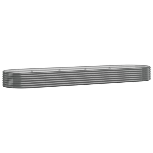 Garden Raised Bed Galvanised Steel 396x100x36 cm Grey