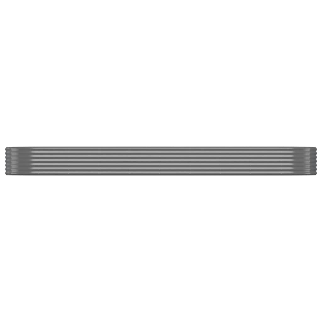 Garden Raised Bed Galvanised Steel 396x100x36 cm Grey