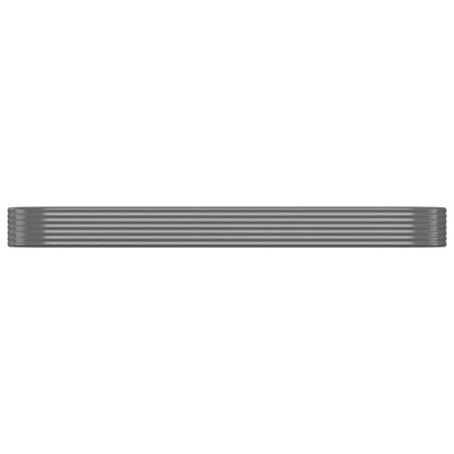 Garden Raised Bed Galvanised Steel 396x100x36 cm Grey