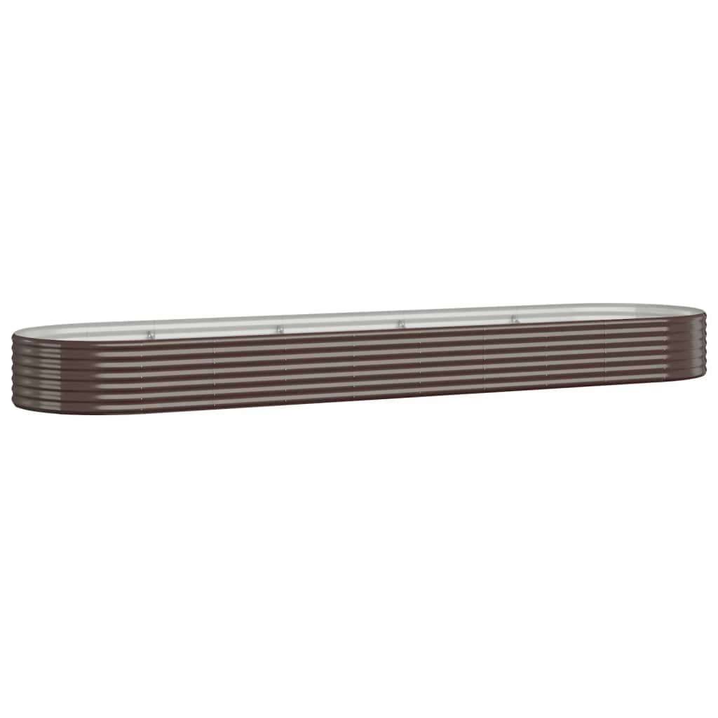 Garden Raised Bed Galvanised Steel 396x100x36 cm Brown