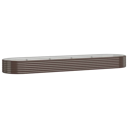 Garden Raised Bed Galvanised Steel 396x100x36 cm Brown
