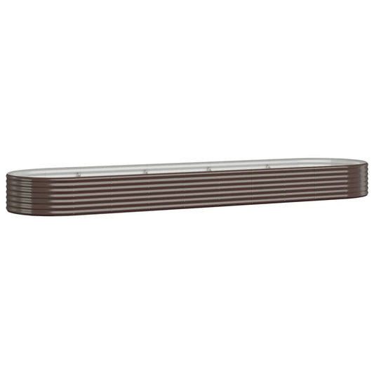 Garden Raised Bed Galvanised Steel 396x100x36 cm Brown