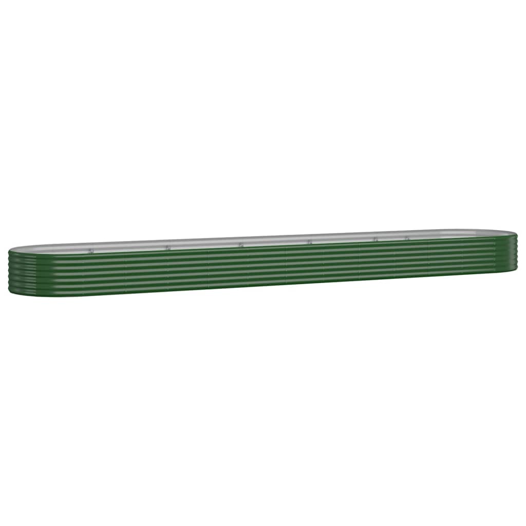 Garden Raised Bed Galvanised Steel 507x100x36 cm Green