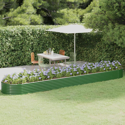 Garden Raised Bed Galvanised Steel 507x100x36 cm Green