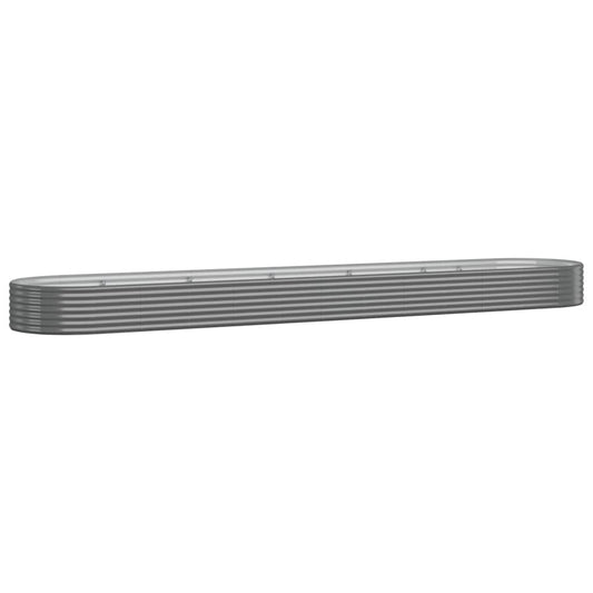 Garden Raised Bed Galvanised Steel 507x100x36 cm Grey