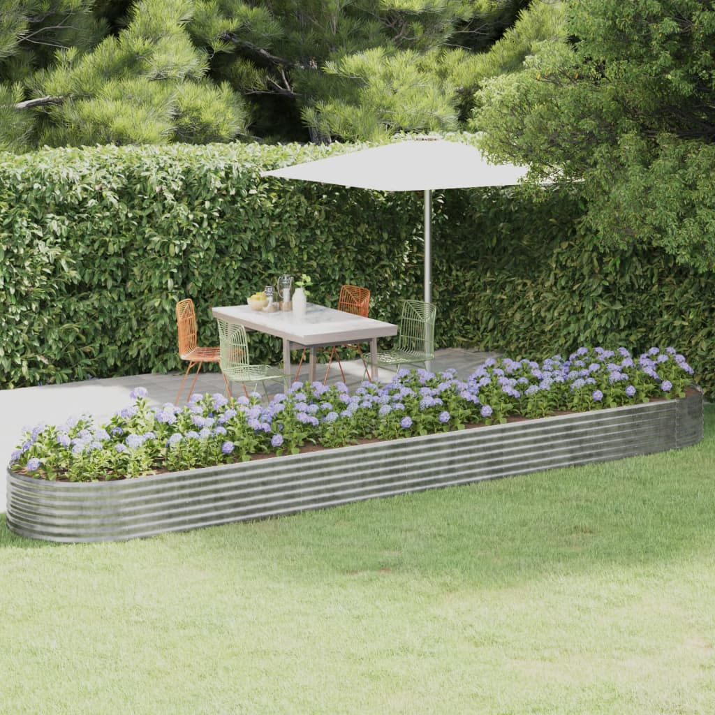 Garden Raised Bed Galvanised Steel 507x100x36 cm Silver