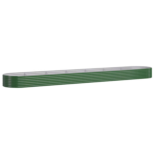 Garden Raised Bed Galvanised Steel 544x100x36 cm Green