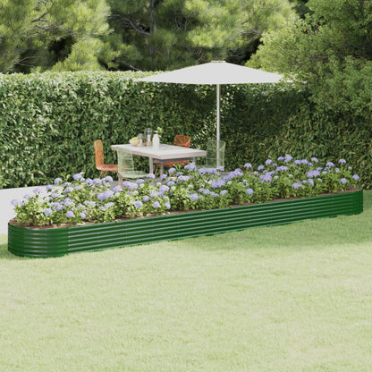 Garden Raised Bed Galvanised Steel 544x100x36 cm Green