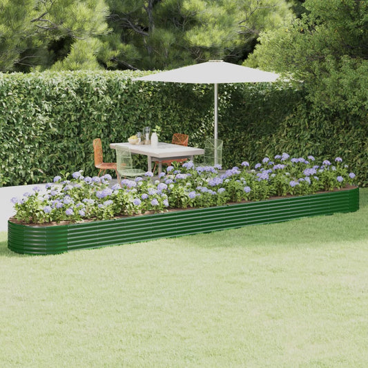 Garden Raised Bed Galvanised Steel 544x100x36 cm Green