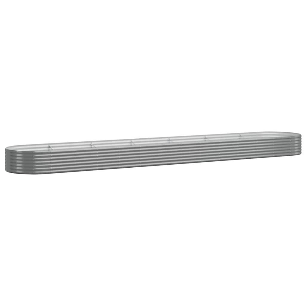 Garden Raised Bed Galvanised Steel 544x100x36 cm Grey
