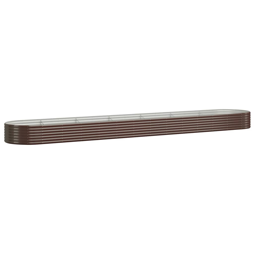 Garden Raised Bed Galvanised Steel 544x100x36 cm Brown