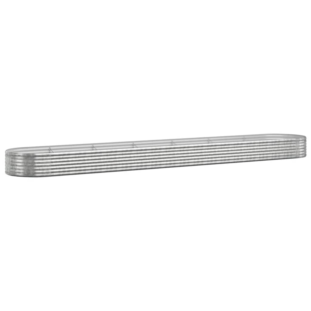 Garden Raised Bed Galvanised Steel 544x100x36 cm Silver